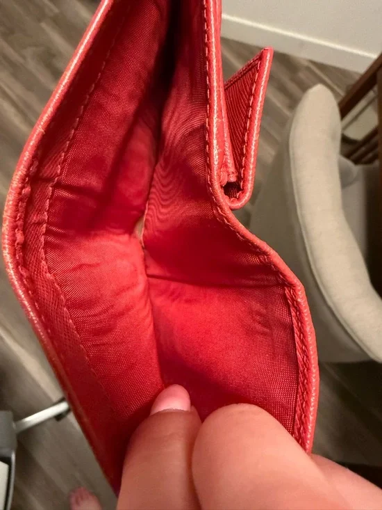 Prada Red Saffiano Leather Compact Wallet Card Holder with Gold Logo with Box - Picture 16 of 16